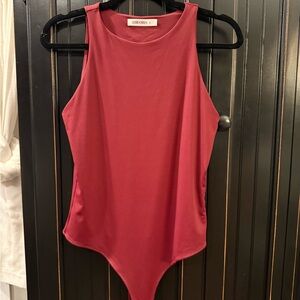ReoRia Burgundy Sleeveless Bodysuit Womens size large